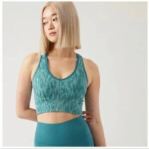 NEW Athleta Reef Green Aurora Seamless Crop Rib Tank Top